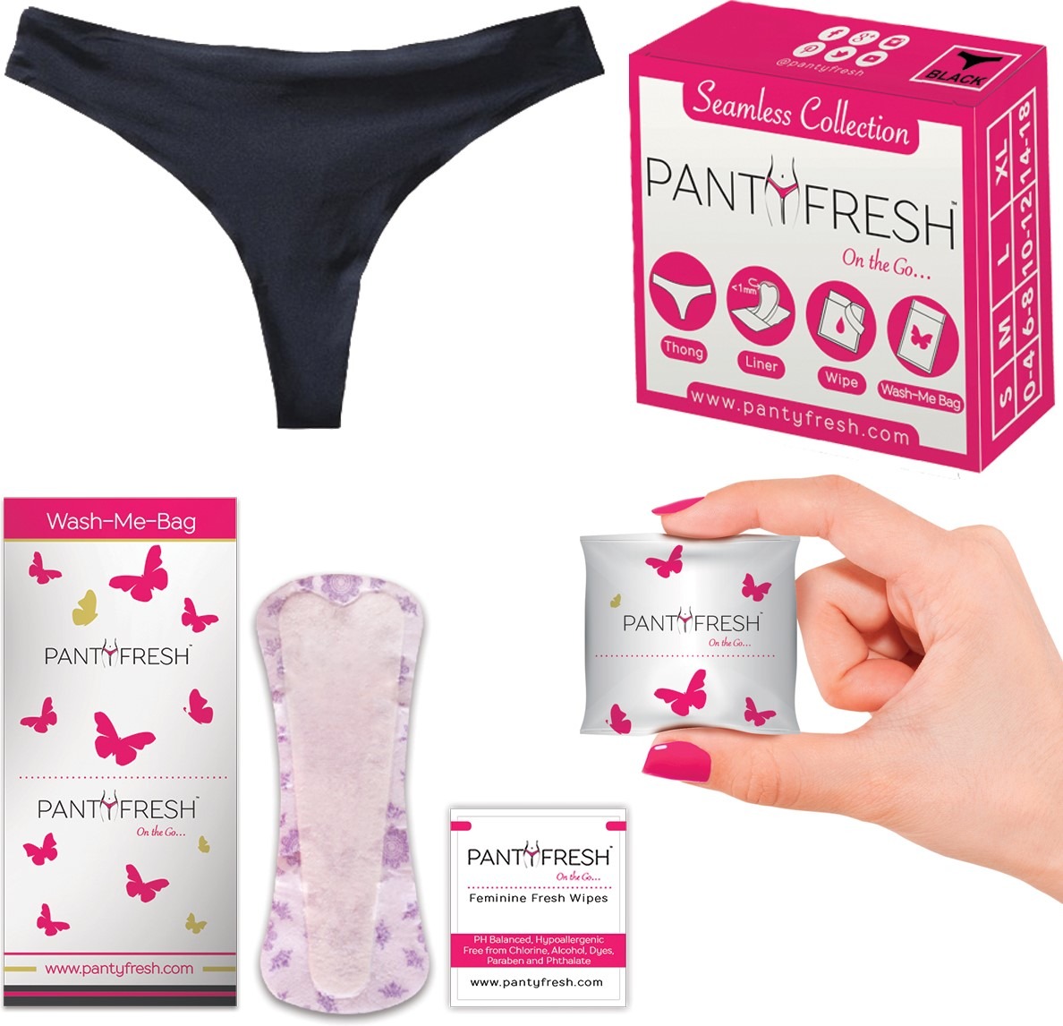 Emergency Panties Kit Includes 4 Items Seamless Underwear Pantyliner  Feminine Fresh Wipe Great for On-The-Go Travel Toiletries Period Kit  Incontinence