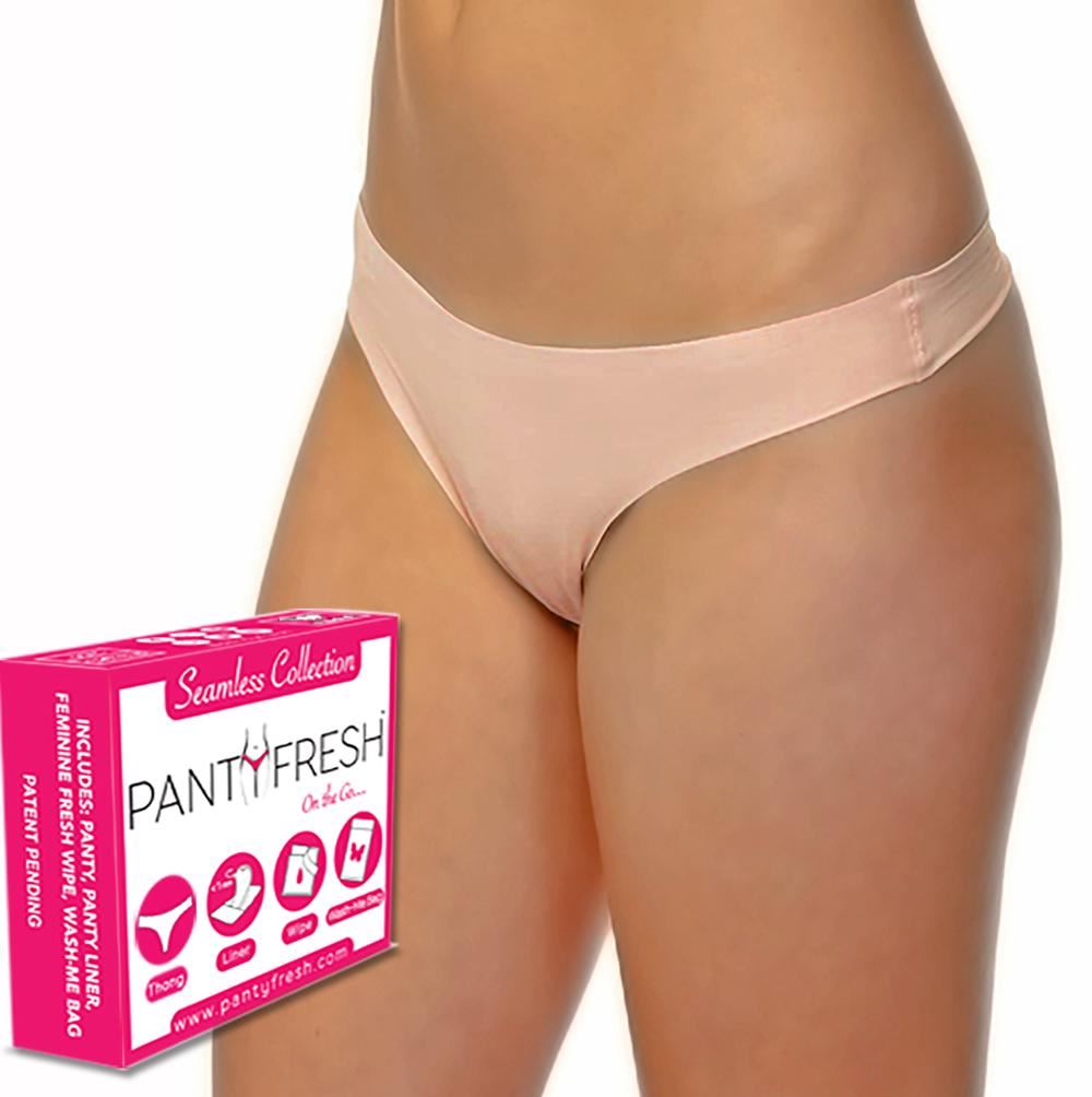 Women's Seamless Nude Thong Panties Underwear, 4-Pack 